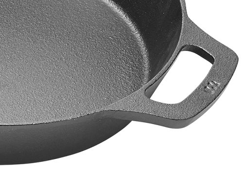 Winco CASD-10 10 Cast Iron Skillet with Dual Handles, Induction Ready