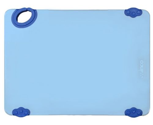 Winco CBK-1218BU 12x18x0.5-Inch STATIK BOARD™ Blue Cutting Board with Hook, EA