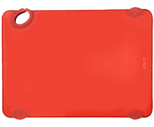 Winco CBK-1218RD 12x18x0.5-Inch STATIK BOARD™ Red Cutting Board with Hook, EA
