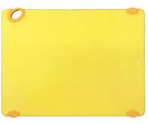 Winco CBK-1520YL 15x20x0.5-Inch STATIK BOARD™ Yellow Cutting Board with Hook, EA
