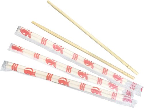 CCHOP 9-inch Bamboo Chopsticks in Clear Individual Wrapping, 700/CS
