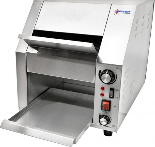 Omcan CE-CN-0254-T, 14.5-inch Stainless Steel Conveyor Toaster with 9.6-inch Conveyor Belt, 1800W
