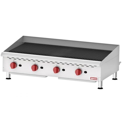 Omcan CE-CN-CBR48, 48-inch 4 Burners Countertop Radiant Natural Gas Charbroiler