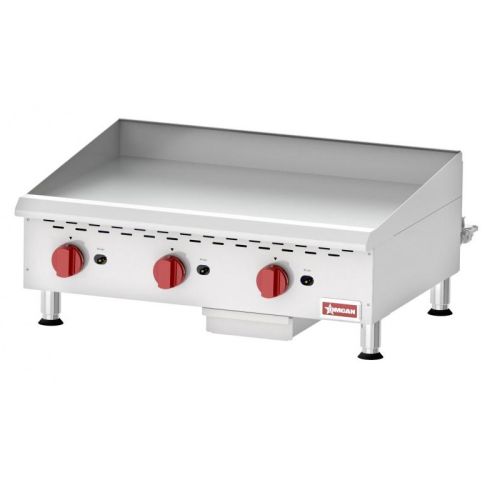 Omcan CE-CN-G36M, 36-inch 3 Burners Countertop Natural Gas Griddle with Manual Control