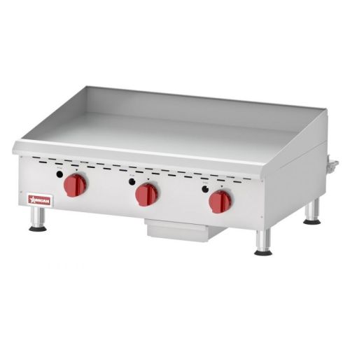 Omcan CE-CN-G36TPF, 36-inch 3 Burners Countertop Natural Gas Griddle with Thermostatic Control