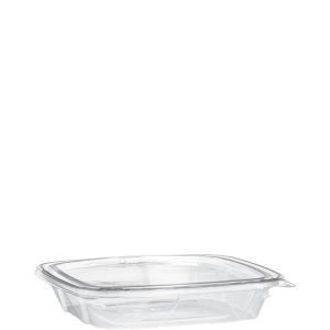 Dart CH1620DSF 16-20 Oz Clear Tamper-Evident Shallow  PET Containers with Flat Lid, 200/CS