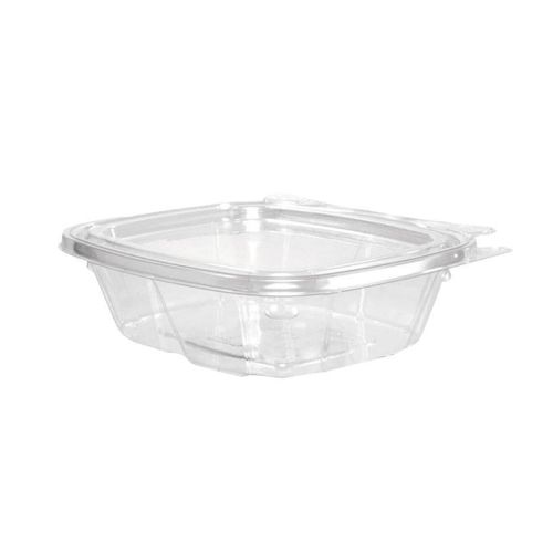 Dart CH24DEF 24 Oz Clear Tamper-Evident Containers with Flat Lid, 200/CS