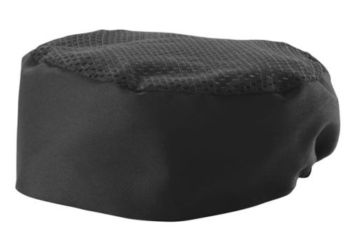 Winco CHPB-3BX Black Ventilated Extra-large Pillbox Hat, EA