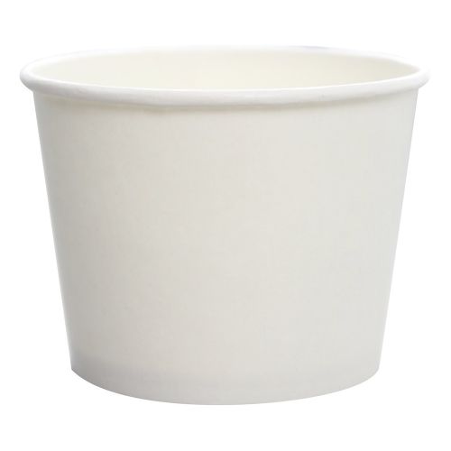 Karat C-KDP12W, 12 Oz White Paper Cold and Hot Food Container, 1000/Cs