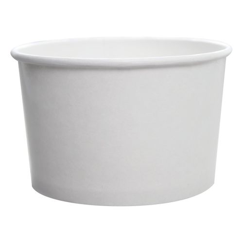 Karat C-KDP28W, 28 Oz White Paper Cold and Hot Food Container, 600/Cs