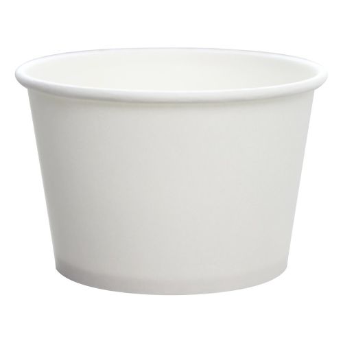 Karat C-KDP8W, 8 Oz White Paper Cold and Hot Food Container, 1000/Cs