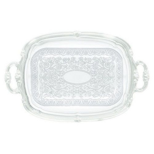Winco CMT-1912, 19.5x12.5-Inch Chrome Plated Rectangular Serving Tray w/Handle and Engraved Edge