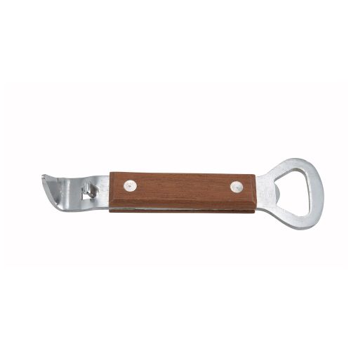 Winco CO-303, Stainless Steel Can Opener with Wooden Handle