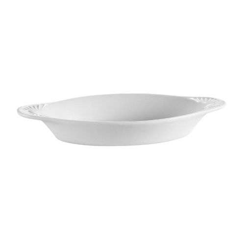 C.A.C. COA-12-P, 12 Oz 10-Inch White Porcelain Oval Welsh Dish, 3 DZ/CS