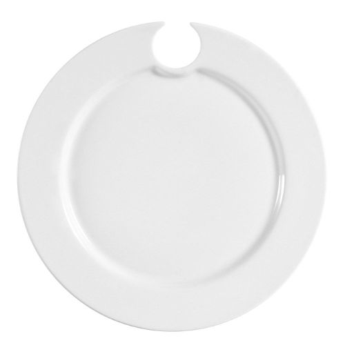 C.A.C. COL-P8, 9-Inch Round Party Plate with Wine Glass Hole, 2 DZ/CS