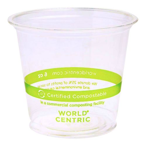 World Centric 9Q-24 oz. PLA Plastic Compostable Cold Cup Flat Lid