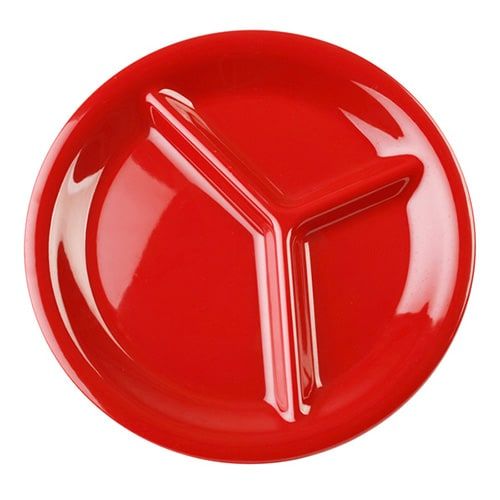 Thunder Group CR710PR 10.25 Inch Western Red 3 Compartment Melamine Plate, DZ