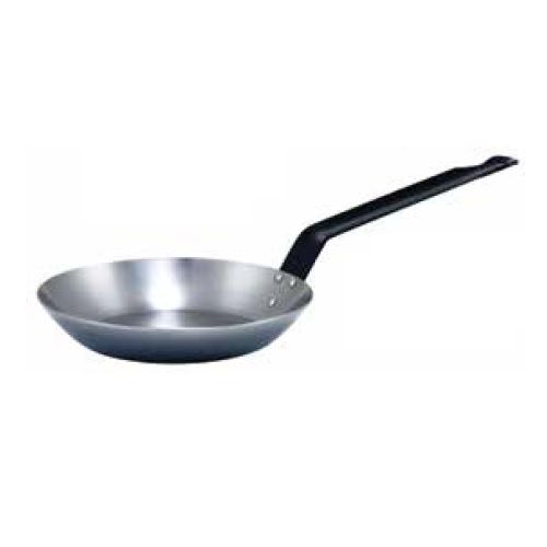 Winco CSFP-8, 8.6-inch French Style Fry Pan, Polished Carbon Steel