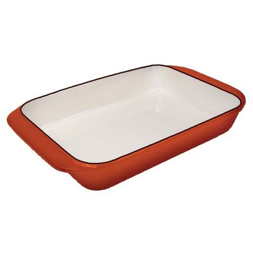 Winco CST-12OR, 12.5-Inch Casserole Rectangle Dishes, Orange Gloss