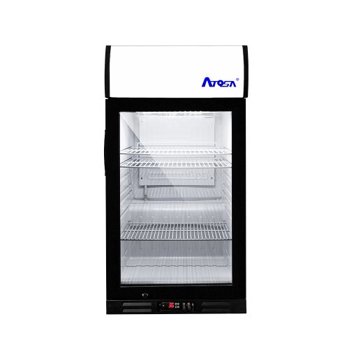Atosa CTD-3ST, Countertop Glass Door Merchandiser Cooler with Lighted Header and Thermostat Control (2.4 cu ft)