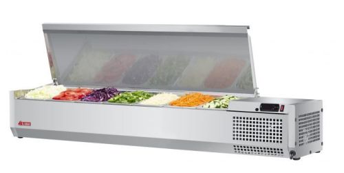 Turbo Air CTST-1500-N, 59-inch Counter Top Salad Table Refrigerator, Pan.25,.5