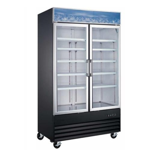 Coldline D40-B 49-inch Black Double Glass Swing Door Merchandising Freezer