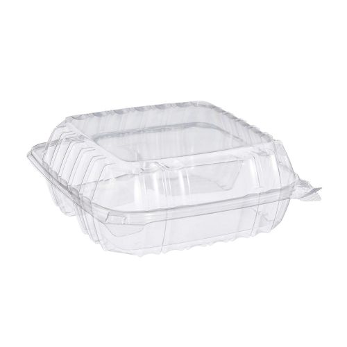 Dart C90PST3, 8x8x3-Inch ClearSeal 3-Compartment Clear Sandwich OPS Container with a Hinged Lid, 250/CS