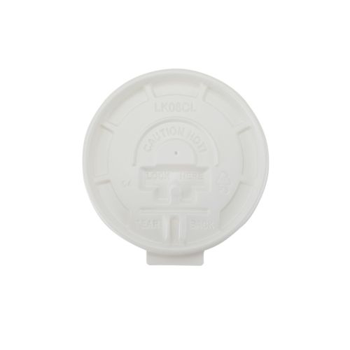 SafePro DBTL8, White Fold-Back Flat Lids for 8 Oz Paper Cups, 1000/CS (Discontinued)