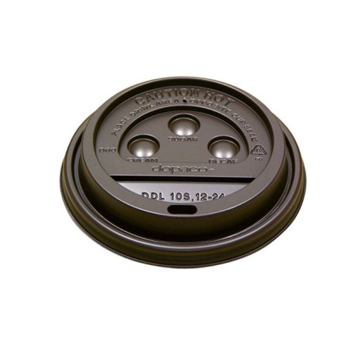 Dopaco DDL124BRD, Brown Dome Lid for 10-24 oz. Paper Hot Cups, 1000/CS