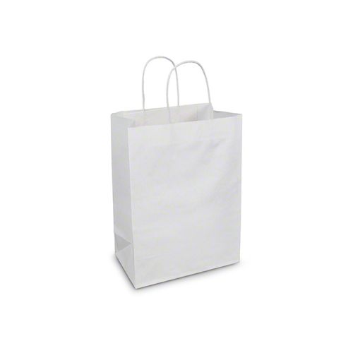 DURO 10x5x13-Inch 60# White Paper Bag with Twisted Handles, 250/CS