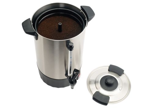 Winco ECU-100A, Commercial 100-Cup (16L) Stainless Steel Coffee Urn, 110-120V, 1500W