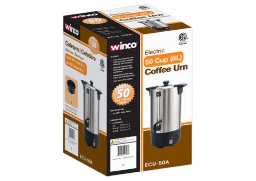 Winco ECU-100A-I, Commercial 100-Cup (16L) Stainless Steel Coffee Urn, 220-240V, 1650W (International)