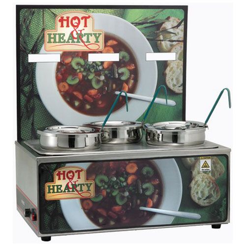 Winco ESM-34HH, Soup Merchandiser with three 4-Quart Insets, “Hot Hearty”