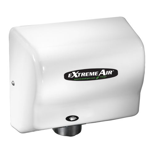 American Dryer EXT7, Adjustable High Speed Hand Dryer, No-heat (Eco) Lowest Energy Consumption with White ABS Cover