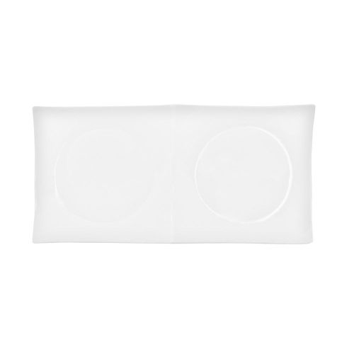 C.A.C. F-P2, 11.5x5-Inch White 2-Section Tasting Platter, 3 DZ/CS