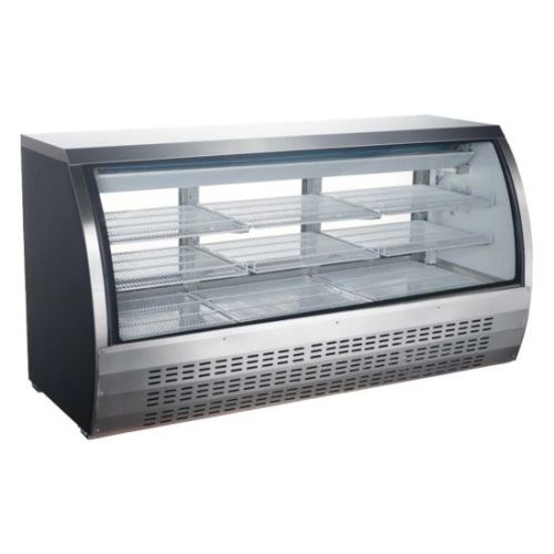 Universal Coolers FCI-82-SC 80-inch Stainless Steel Curved Glass Refrigerated Display Case