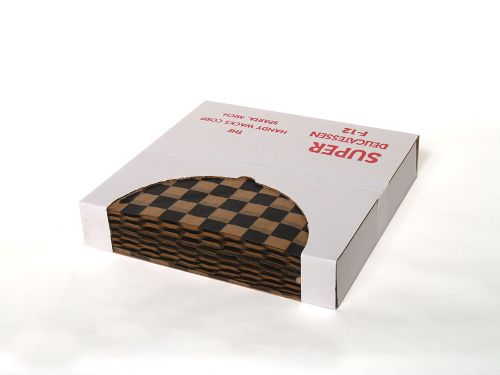 Handy Wacks FDP12BK-N, 12x12-Inch Natural Brown Flat Deli Paper with Black Checkerboard Print, 6x1000-Piece Packs