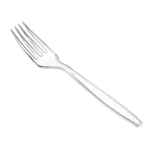 Heavy Weight Clear Plastic Disposable Serving Fork Utensils for Salad Servers, Size: One Size