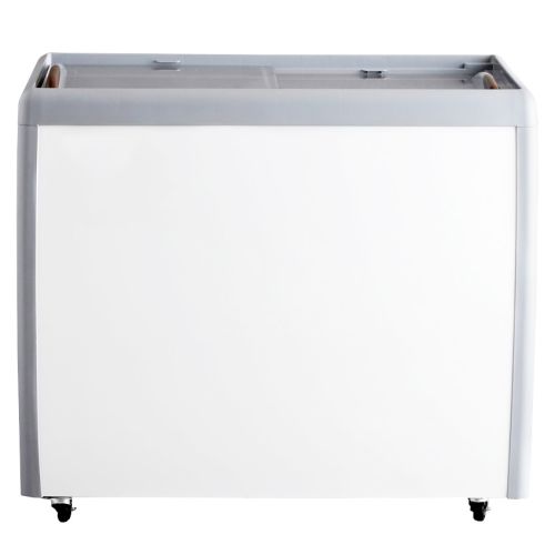 Omcan FR-CN-0260-R, 39-inch Flat Glass Top Ice Cream Display Chest Freezer, 9.5 Cu.Ft