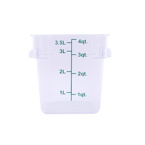 C.A.C. FS1P-SQ4C, 4 Qt Polycarbonate Clear Square Food Storage Container