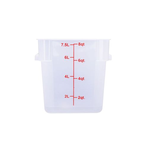 C.A.C. FS2P-SQ8T, 8 Qt Polypropylene Clear Square Food Storage Container