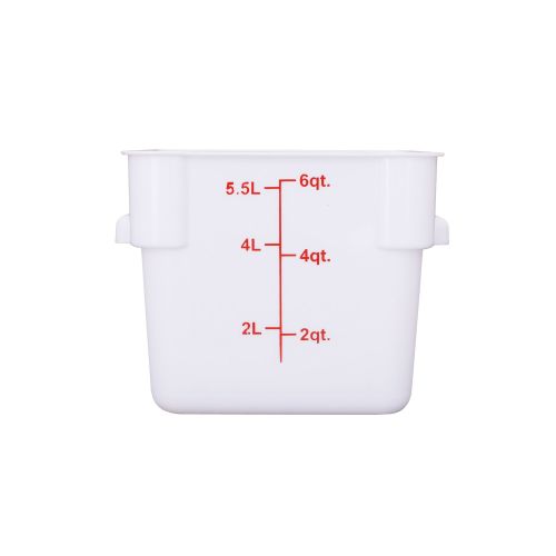 C.A.C. FS3P-SQ6W, 6 Qt Polypropylene White Square Food Storage Container