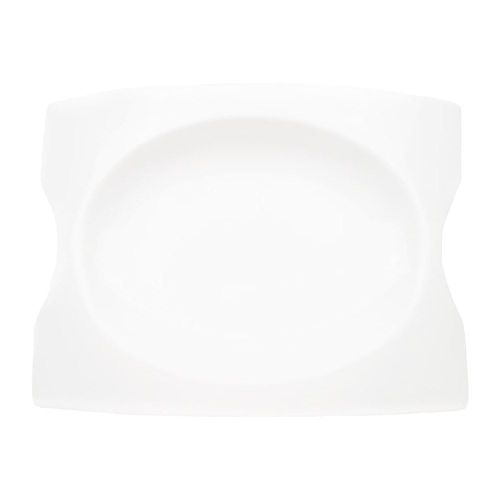 C.A.C. FSB-10, 10x7.25-Inch Super White Porcelain Platter, 6 PC/CS