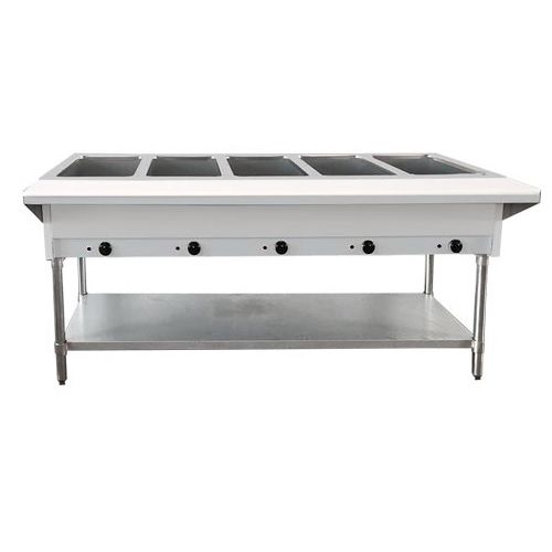 Omcan FW-CN-0005, 72-inch 5 Pans Open Well Natural Gas Steam Table