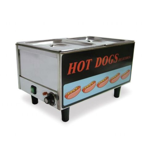 Omcan FW-TW-3050, 21.25-inch Stainless Steel Hot Dog Steamer/Bun Warmer