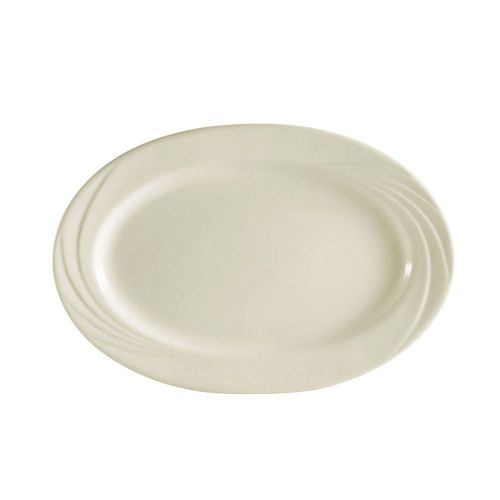 C.A.C. GAD-14, 14-Inch Bone White Oval Porcelain Platter, DZ
