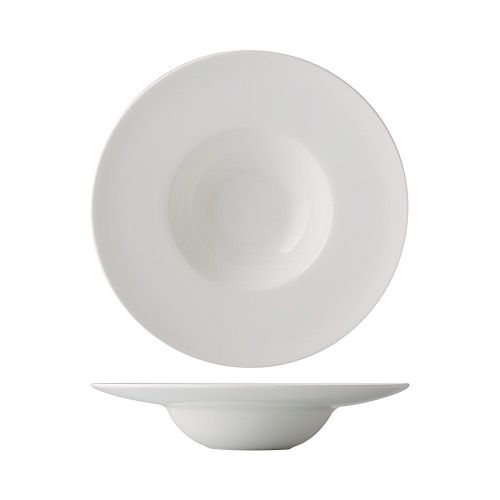 C.A.C. GDC-311, 12 Oz 11-Inch White Porcelain Wide Rim Soup Bowl, DZ