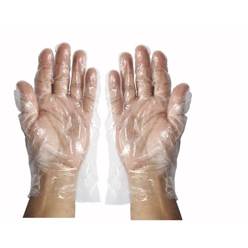 Winco GLP-M, Medium Textured Polyethylene Disposable Gloves, 500/CS