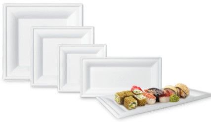 Green Wave GS-T610 10x6-Inch Green Square Bio Food Tray, 400/CS