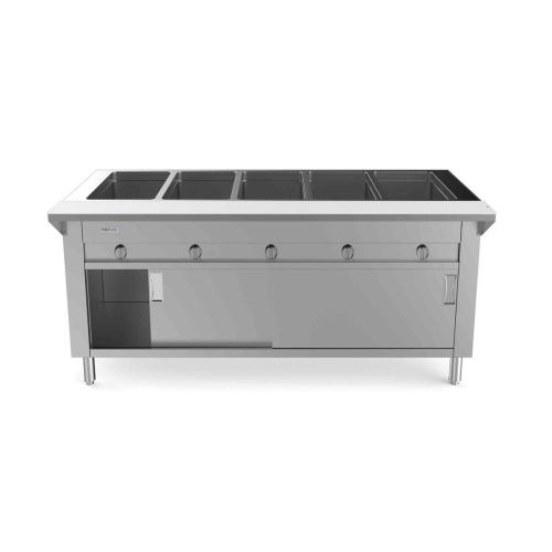 Prepline GSTC74-5O, 74-Inch Five Well Gas Hot Food Steam Table with Enclosed Base